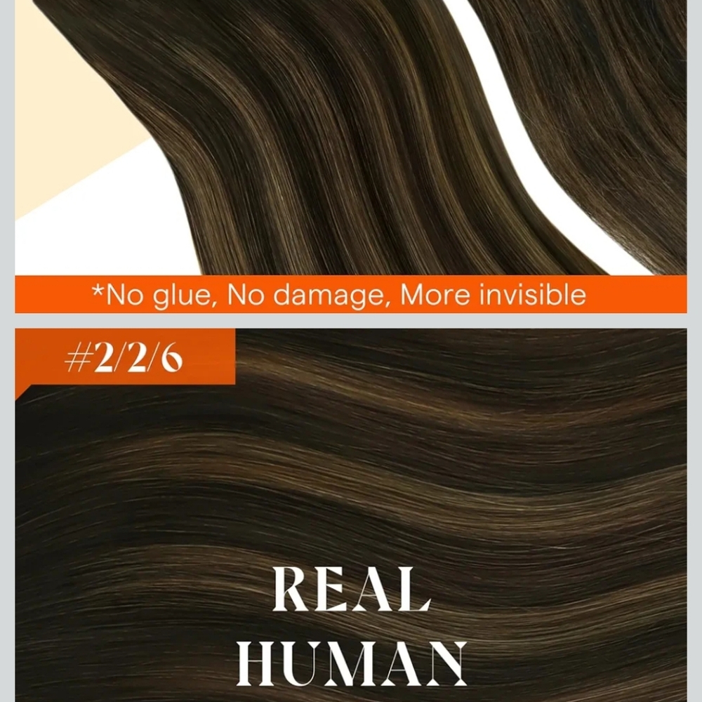Sunny Halo Clip-In Hair Extensions - Natural Brown Shade Real Hair - Picture 7 of 8